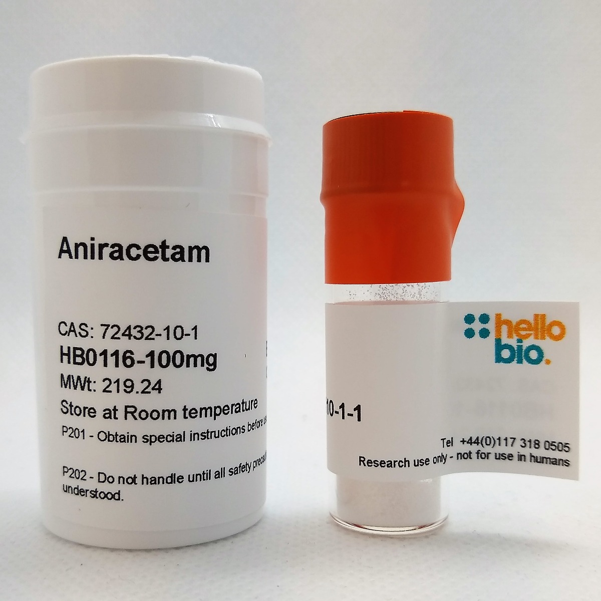 Aniracetam product vial image | Hello Bio