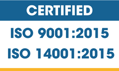 ISO 9001 and ISO 14001 marks